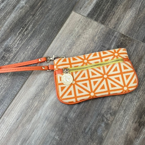 Spartina 449 Handbags - Spartina rust & green Aztec print wristlet